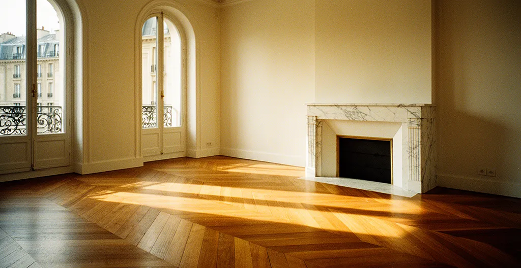 Intérieur sophistiqué mélant surfaces en marbre veiné et mobilier en bois noble dans une ambiance lumineuse