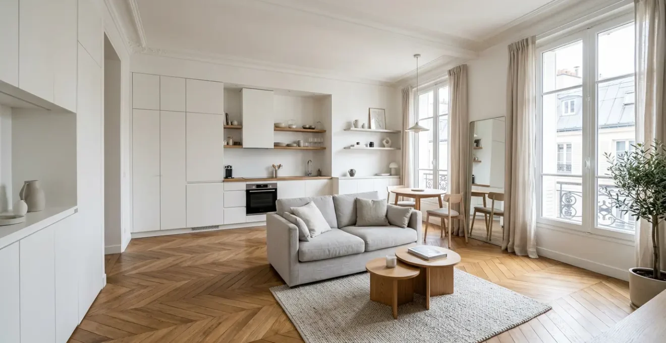 Appartement lumineux de 40m² avec agencement optimisé et décoration moderne