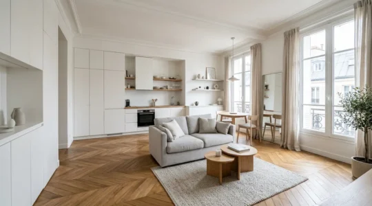 Appartement lumineux de 40m² avec agencement optimisé et décoration moderne