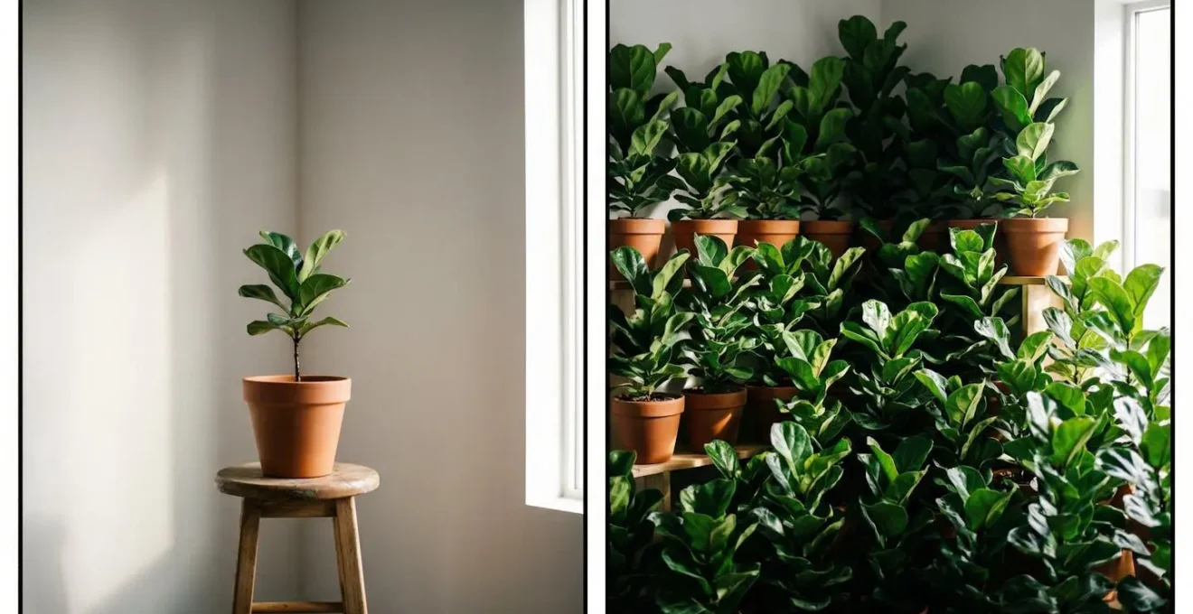 Visualisation du nombre de plantes nécessaires pour dépolluer une pièce comparant une seule plante à une pièce entièrement remplie de végétaux.