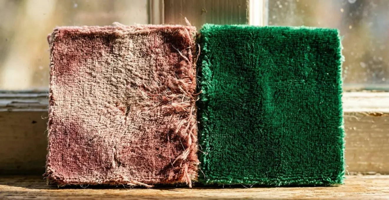 Comparaison visuelle de deux échantillons de velours sous lumière directe